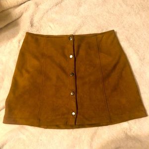 Jack by BB Dakota camel skirt buttons mini S EUC soft preppy fall brown